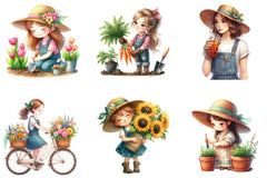 Gardening Girl Clipart - CraftNest - Digital Crafting and Art