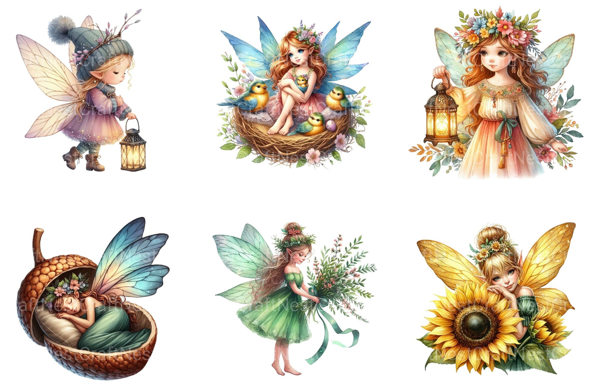 Boho Woodland Fairy Clipart - CraftNest - Digital Crafting and Art