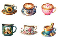 Coffee Cups Clipart - CraftNest - Digital Crafting and Art