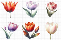 Floral Tulip Clipart Bundle - CraftNest - Digital Crafting and Art