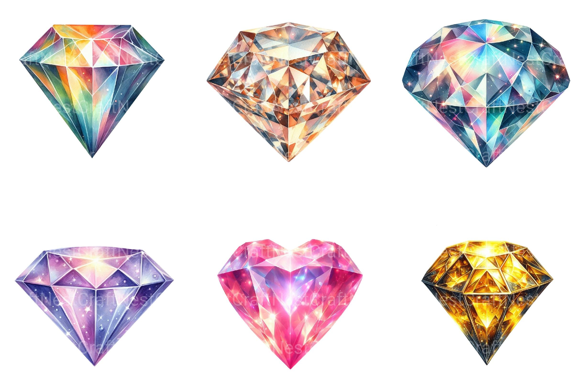 Diamond Clipart Bundle - CraftNest - Digital Crafting and Art