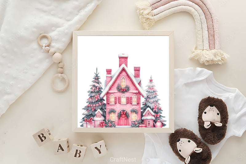 Pink Christmas Clipart Bundle 25 - CraftNest - Digital Crafting and Art