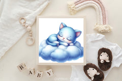 Pastel Blue Baby Animals Clipart Bundle - CraftNest - Digital Crafting and Art