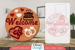Valentine Welcome Door Sign SVG Bundle - CraftNest - Digital Crafting and Art