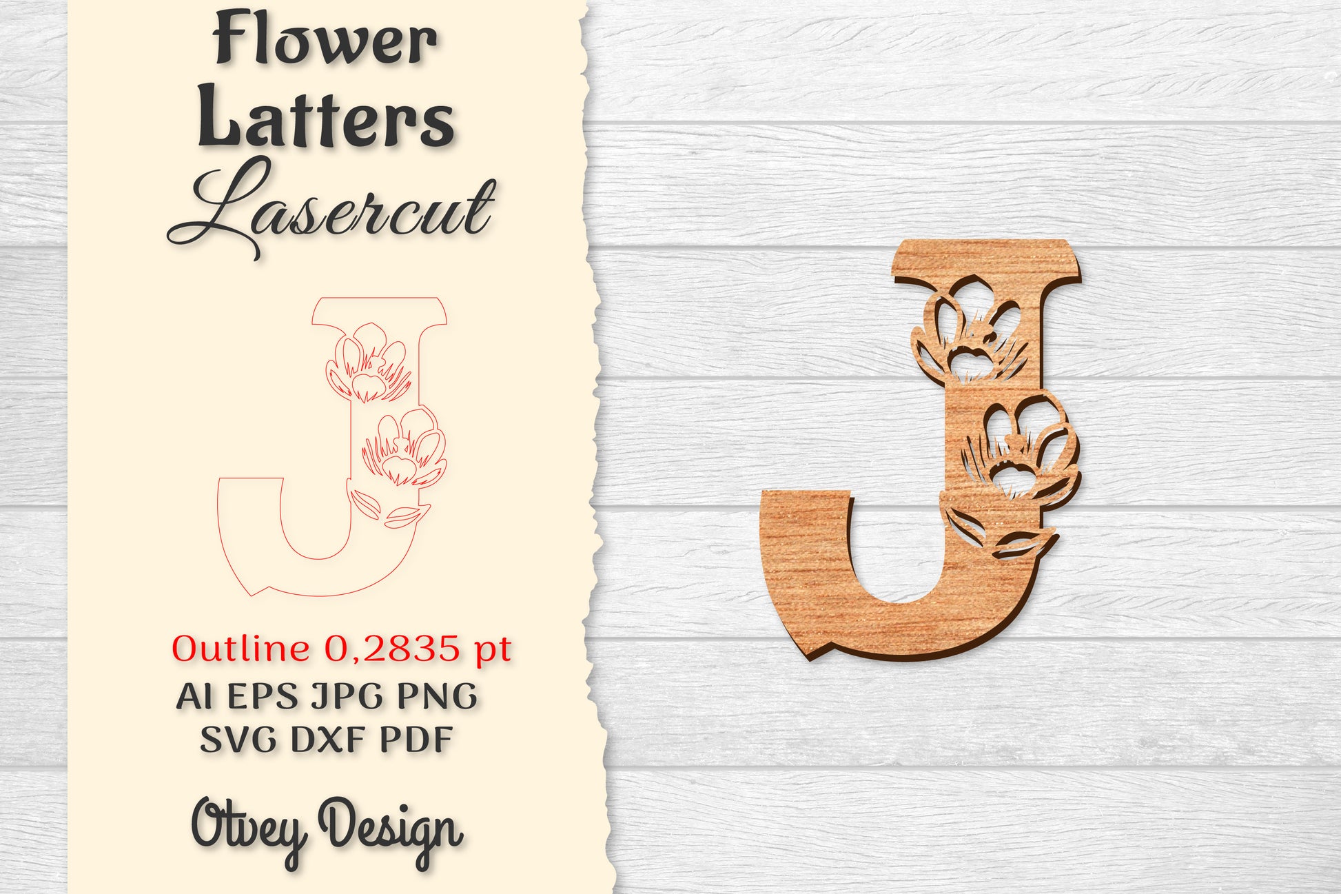 Flower Letters Laser Cut SVG Bundle 94 - CraftNest - Digital Crafting and Art