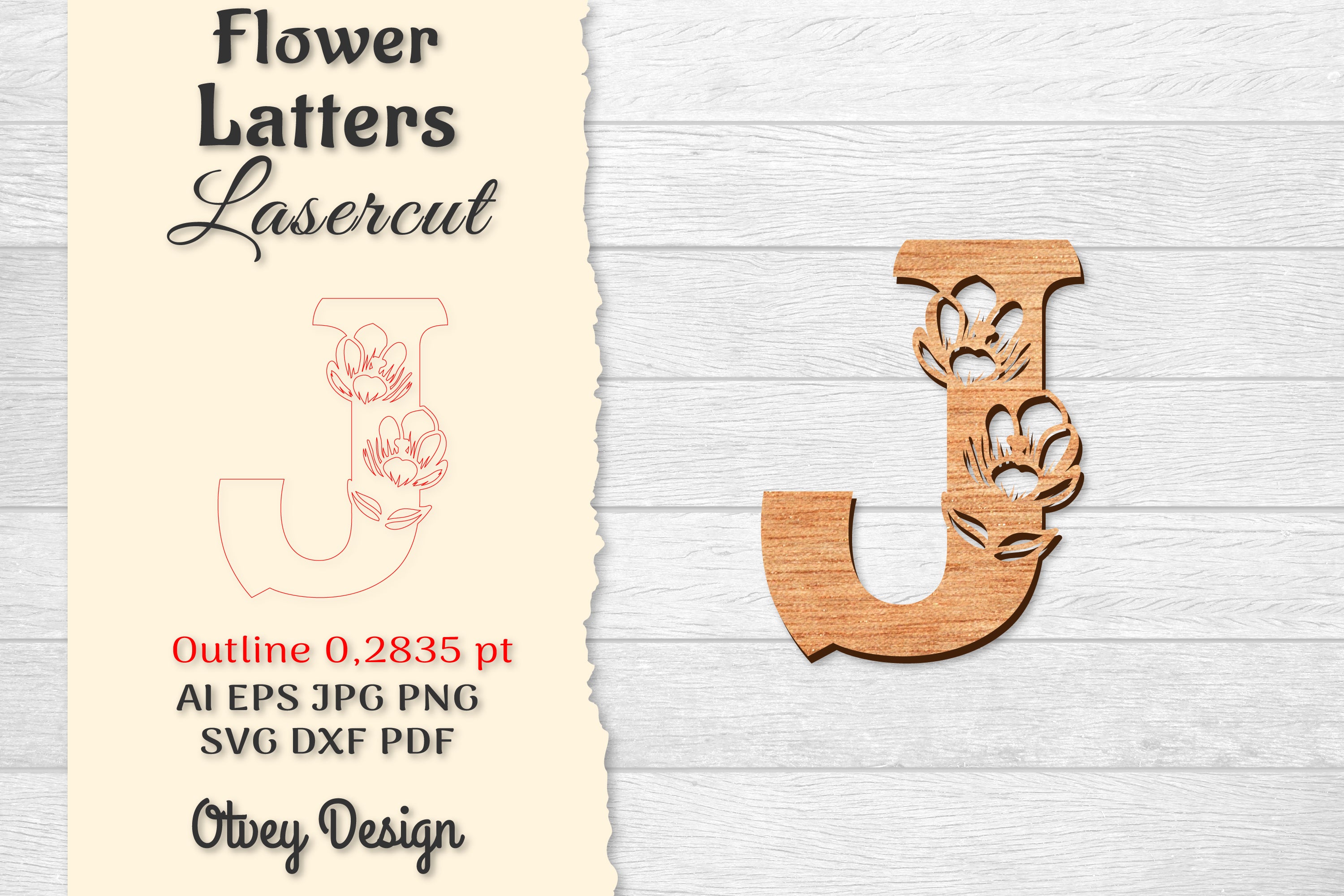 Flower Letters Laser Cut SVG Bundle 94 - CraftNest - Digital Crafting and Art