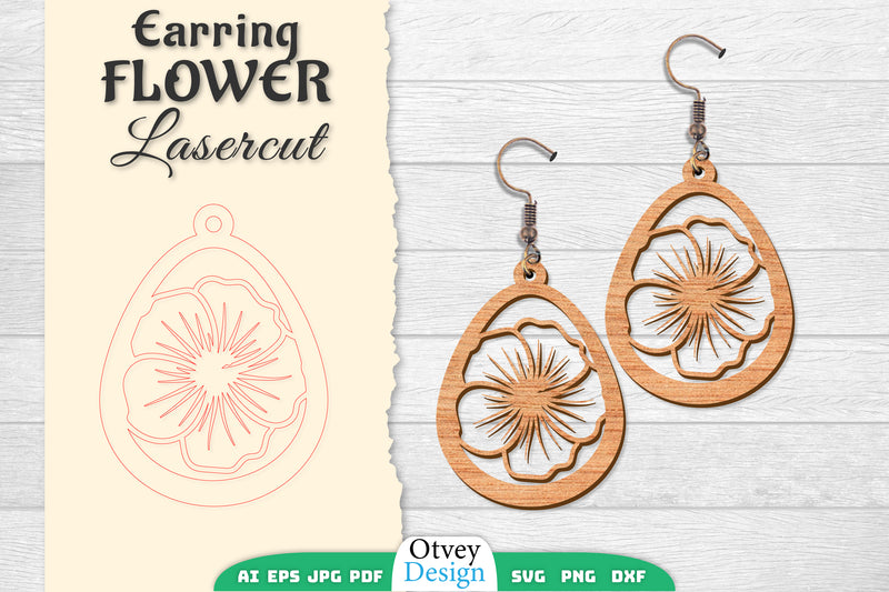 Earring Flower Lasercut SVG Bundle 54 - CraftNest - Digital Crafting and Art