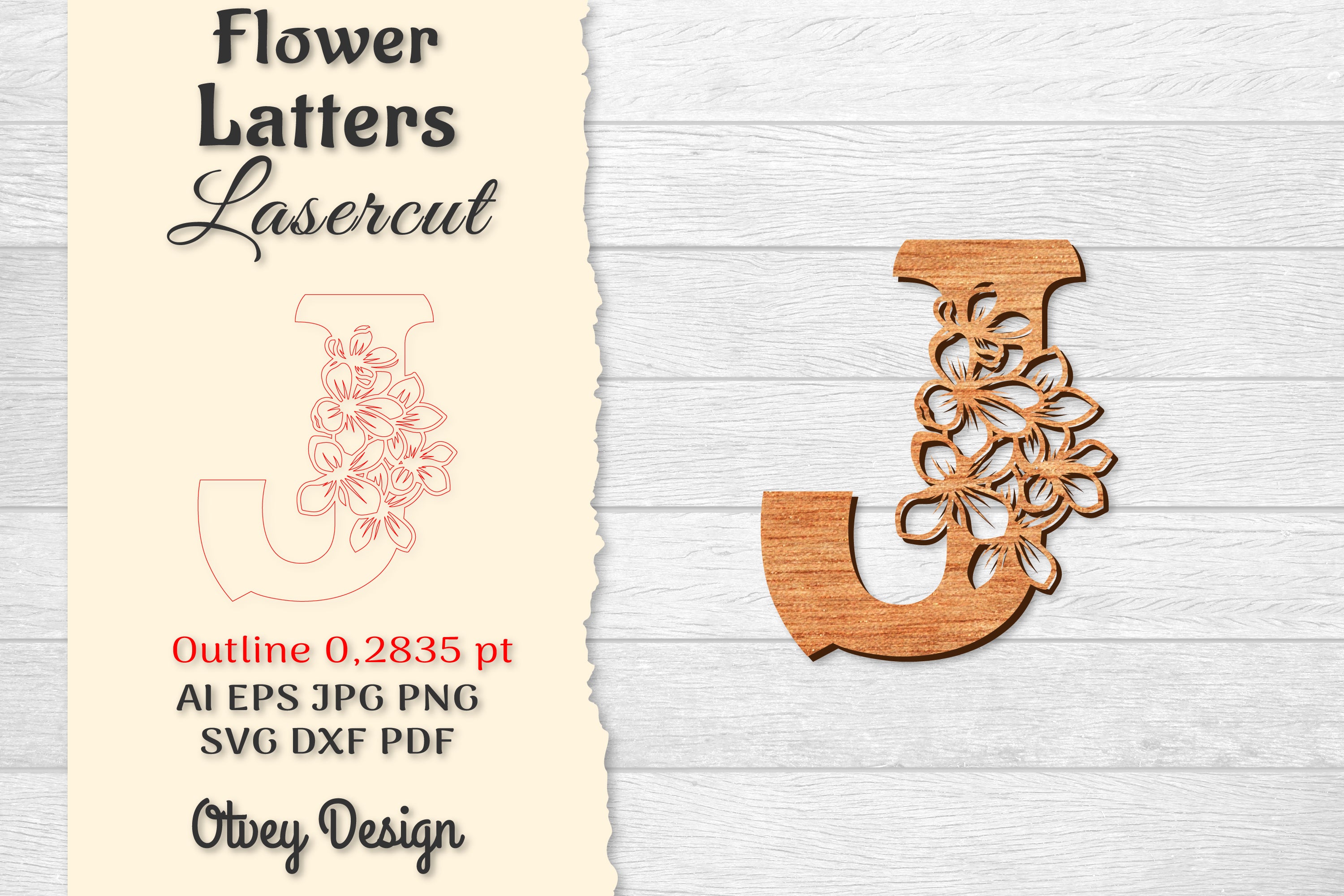 Flower Letters Laser Cut File SVG Bundle 136 - CraftNest - Digital Crafting and Art