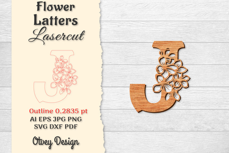 Flower Letters Laser Cut File SVG Bundle 136 - CraftNest - Digital Crafting and Art