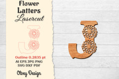 Flower Letters Laser Cut File SVG Bundle 20 - CraftNest - Digital Crafting and Art