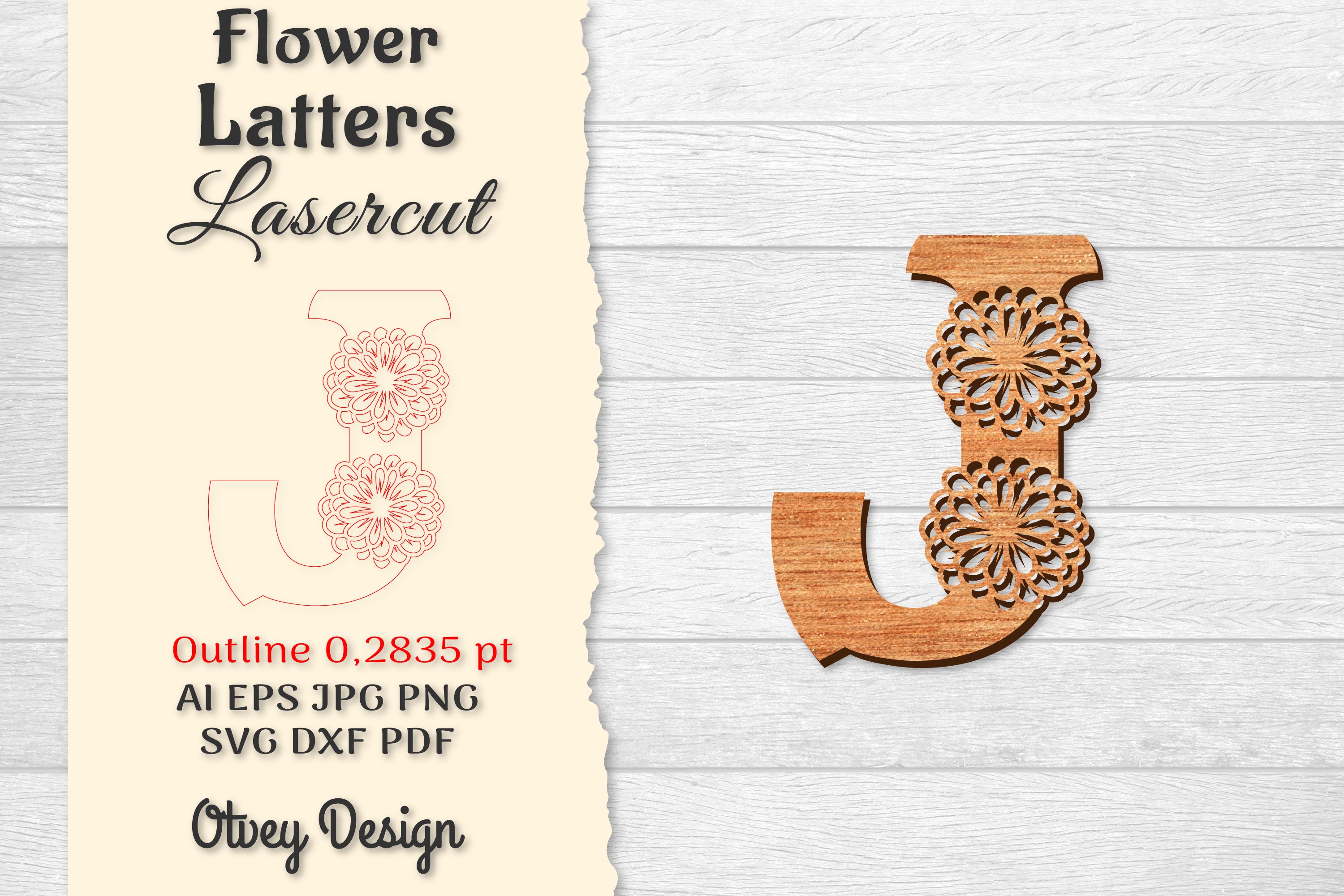 Flower Letters Laser Cut File SVG Bundle 20 - CraftNest - Digital Crafting and Art
