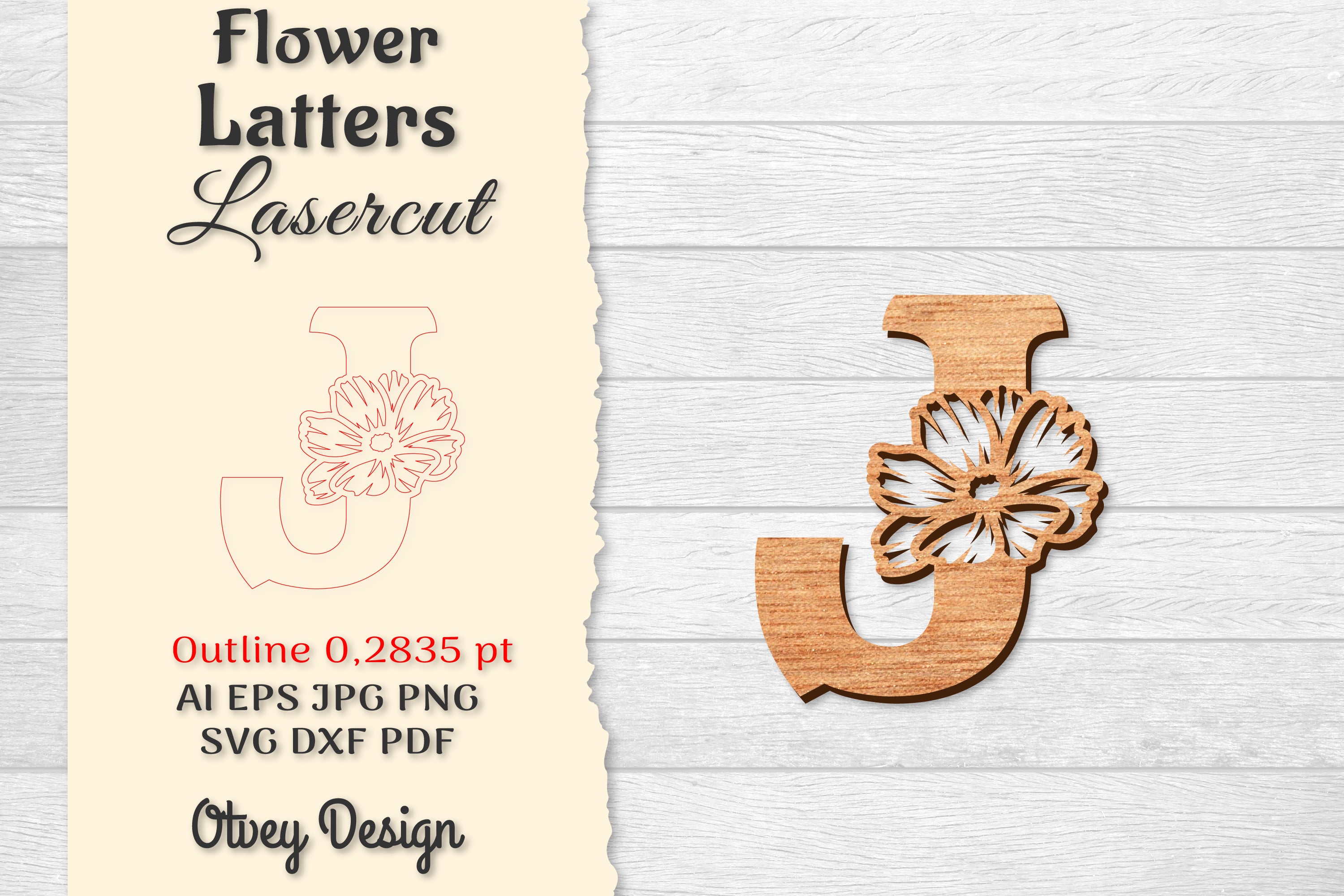 Flower Letters Laser Cut File SVG Bundle 48 - CraftNest - Digital Crafting and Art
