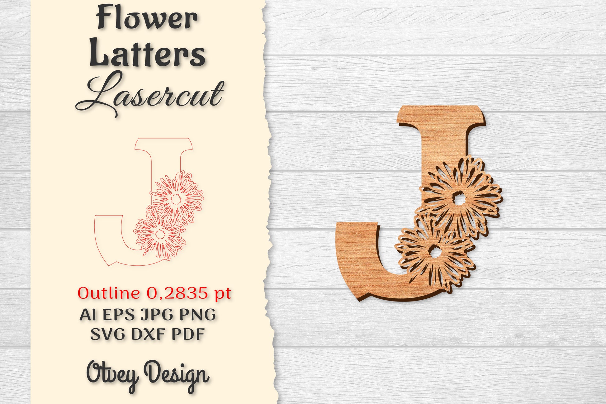Flower Letters Laser Cut File SVG Bundle 72 - CraftNest - Digital Crafting and Art