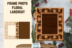 Floral Lasercut 2 Frame Photo SVG Bundle 51 - CraftNest - Digital Crafting and Art