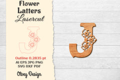 Flower Letters Laser Cut File SVG Bundle 111 - CraftNest - Digital Crafting and Art