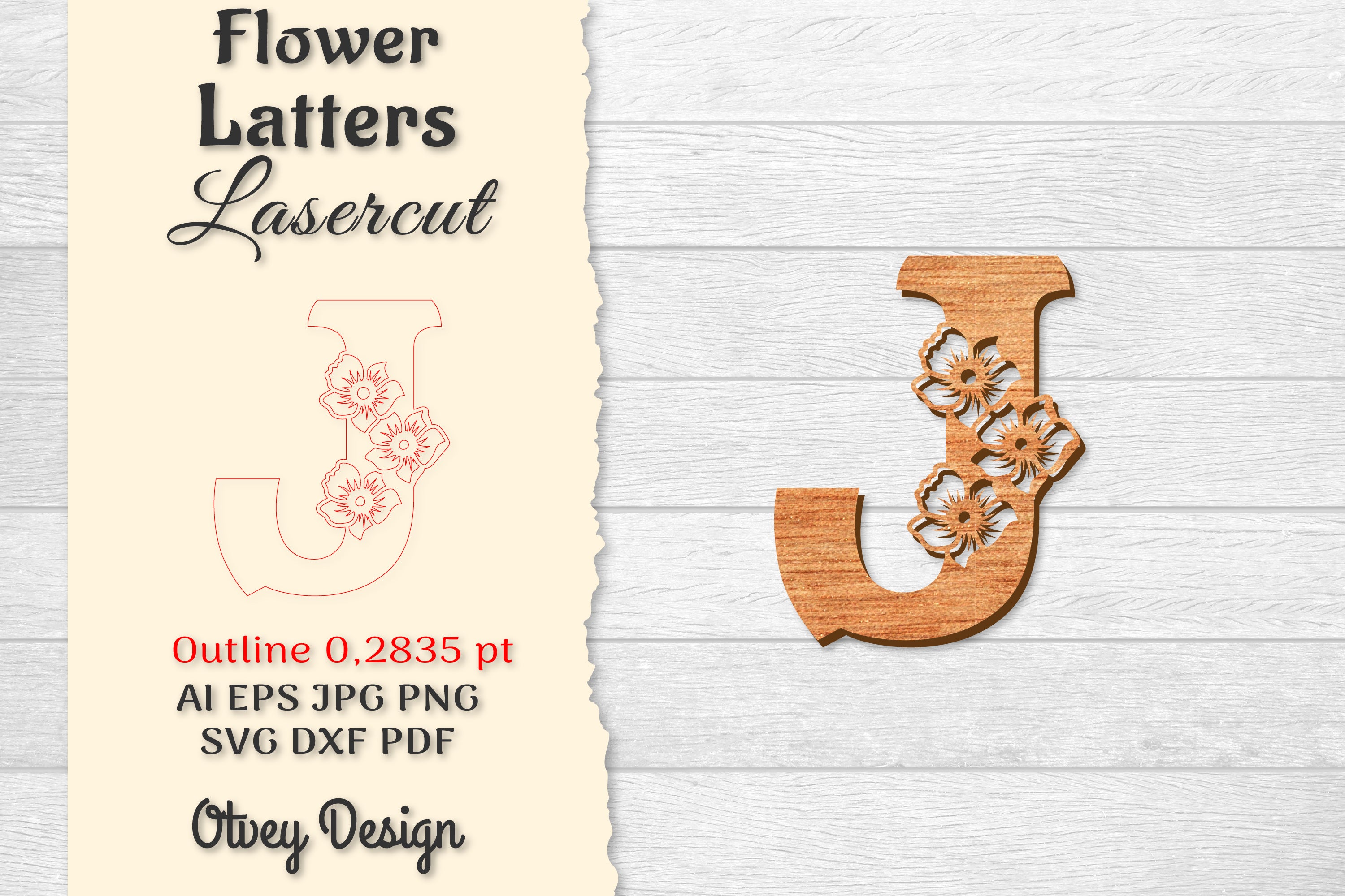 Flower Letters Laser Cut File SVG Bundle 111 - CraftNest - Digital Crafting and Art