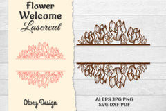 Flower Welcome Slip Lasercut SVG Bundle 10 - CraftNest - Digital Crafting and Art