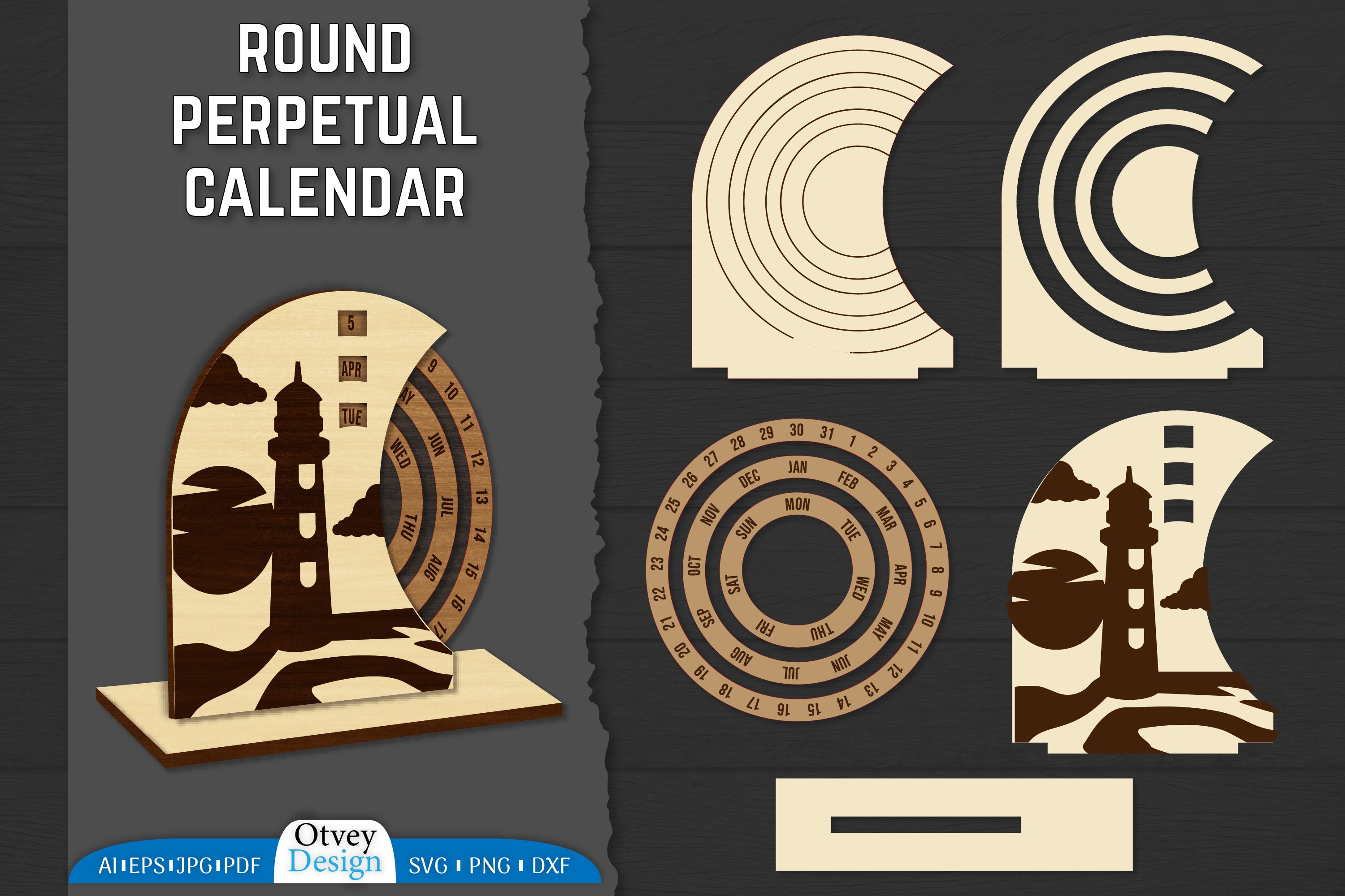 Perpetual Calendar Lasercut SVG Bundle 1 - CraftNest - Digital Crafting and Art