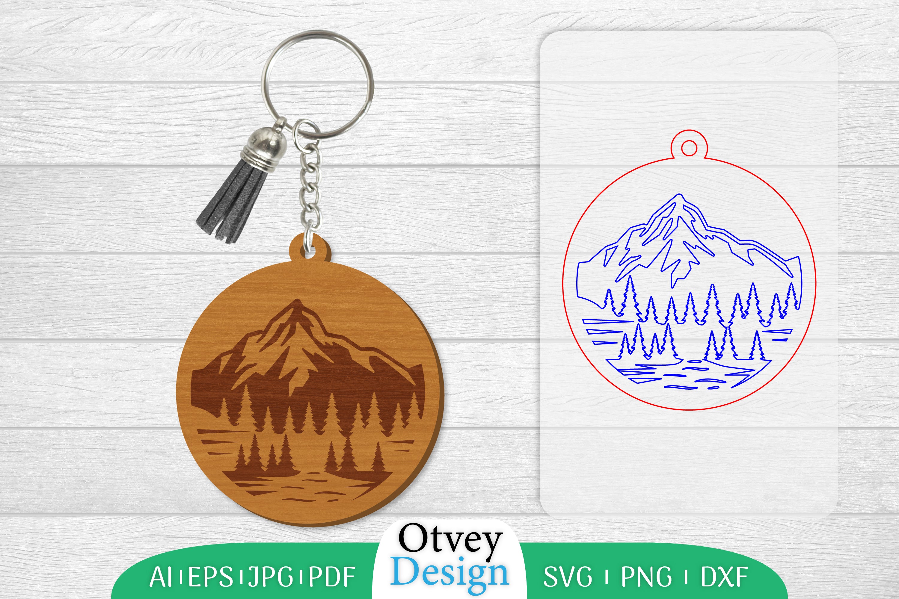 Keychain Sunset Mountain Lasercut SVG Bundle 2 - CraftNest - Digital Crafting and Art