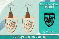 Snowflake Earring Lasercut SVG Bundle 130 - CraftNest - Digital Crafting and Art
