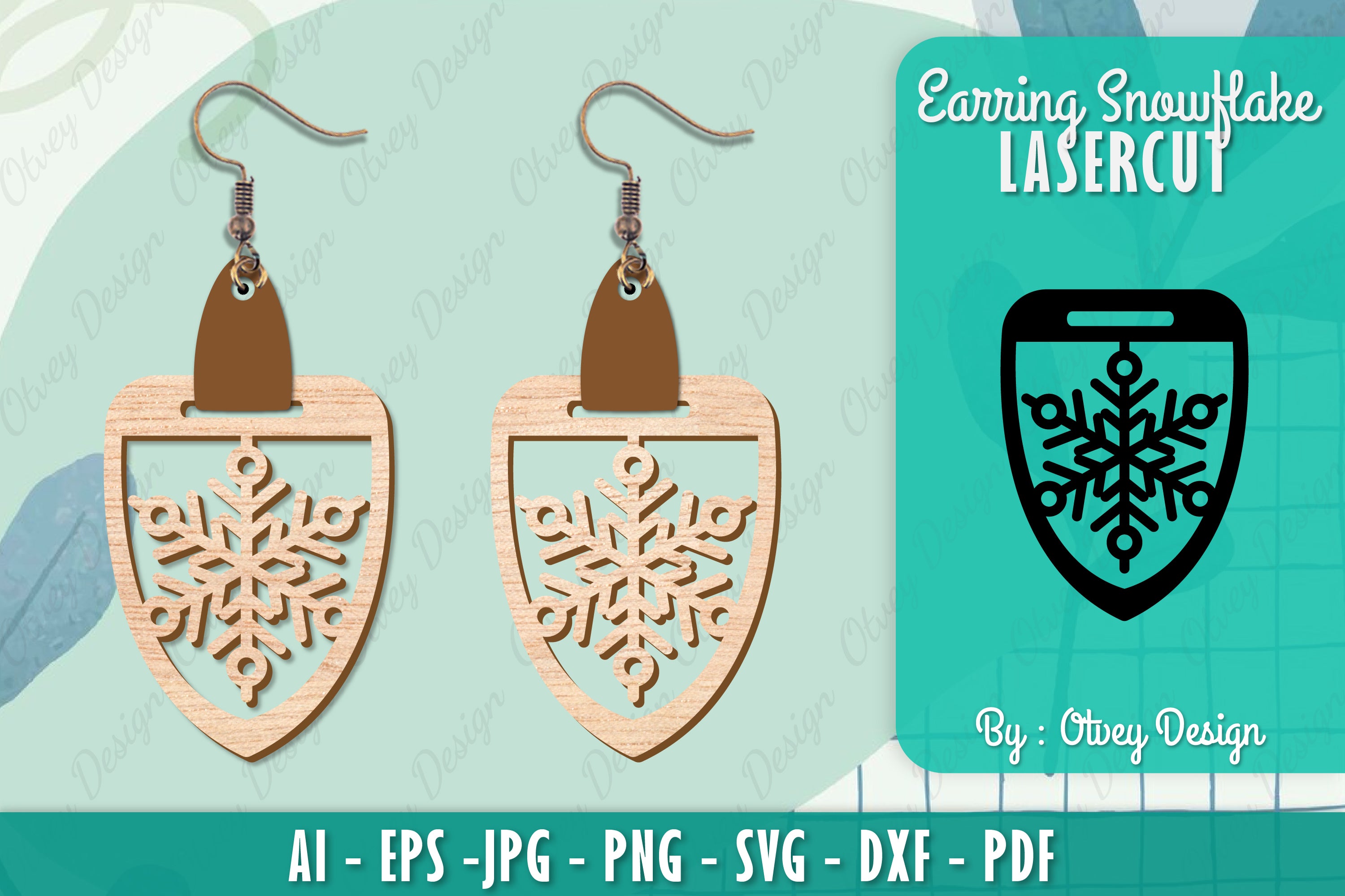 Snowflake Earring Lasercut SVG Bundle 130 - CraftNest - Digital Crafting and Art