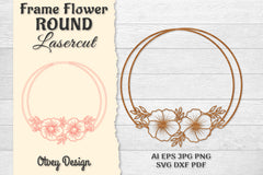 Frame Flower Round Lasercut SVG Bundle 10 - CraftNest - Digital Crafting and Art