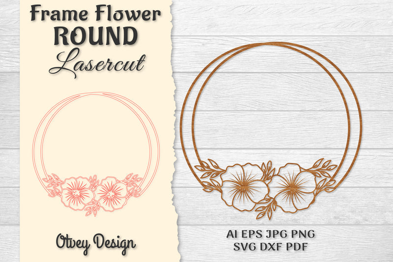 Frame Flower Round Lasercut SVG Bundle 10 - CraftNest - Digital Crafting and Art