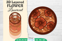 3D Layered Flower Lasercut SVG Bundle - CraftNest - Digital Crafting and Art