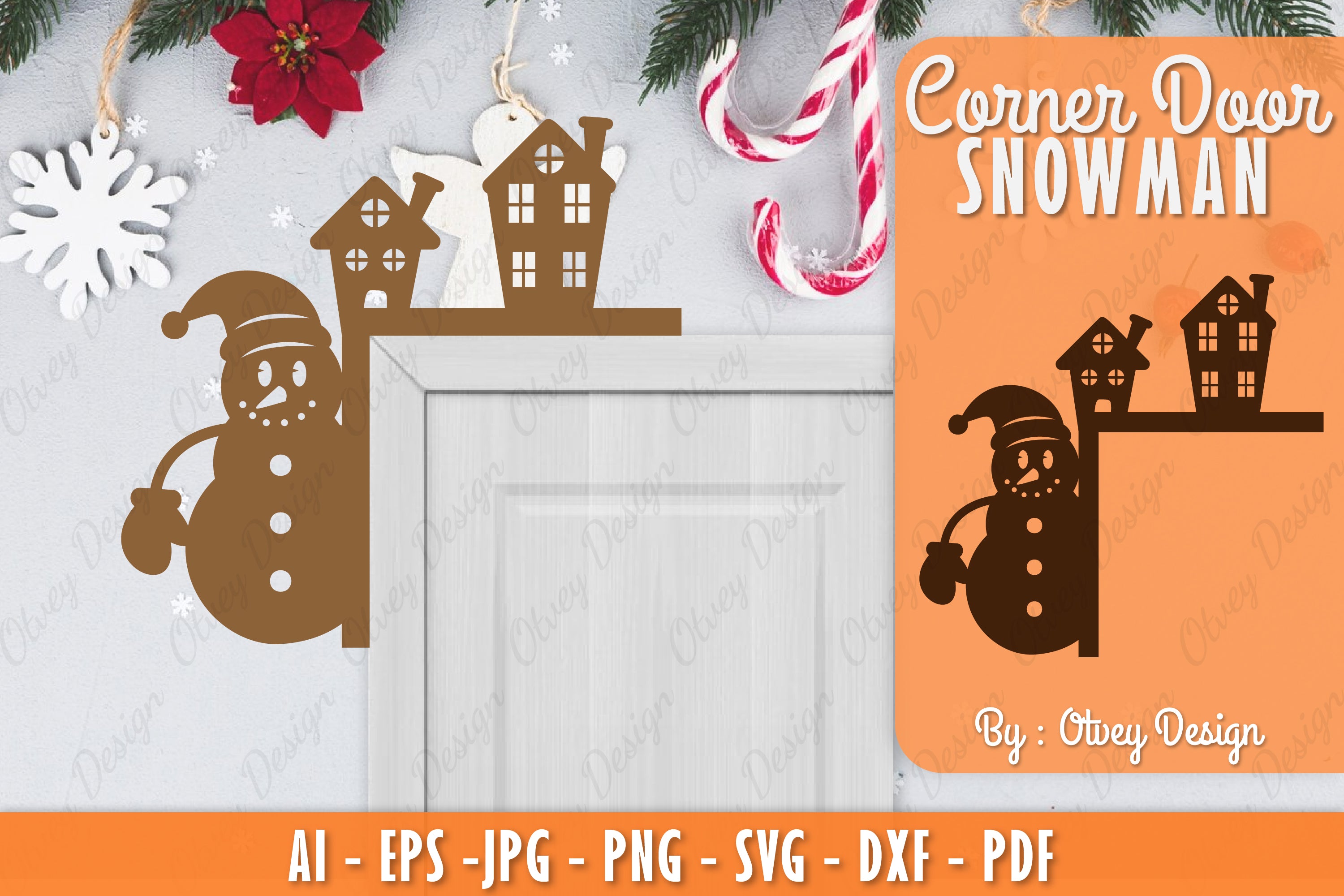 Snowman Door Corner Lasercut SVG Bundle 12 - CraftNest - Digital Crafting and Art