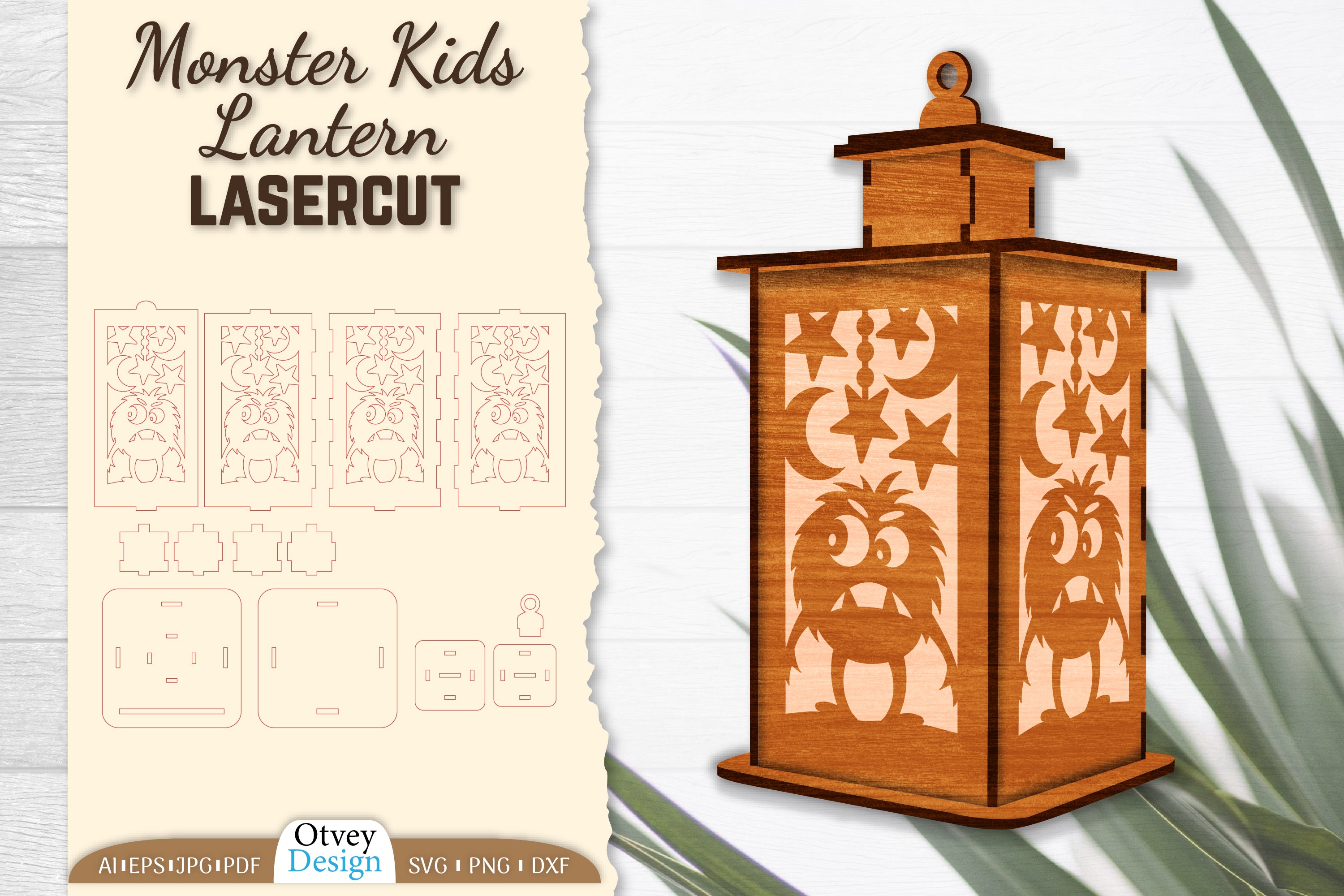 Monster Kids Lantern SVG Bundle