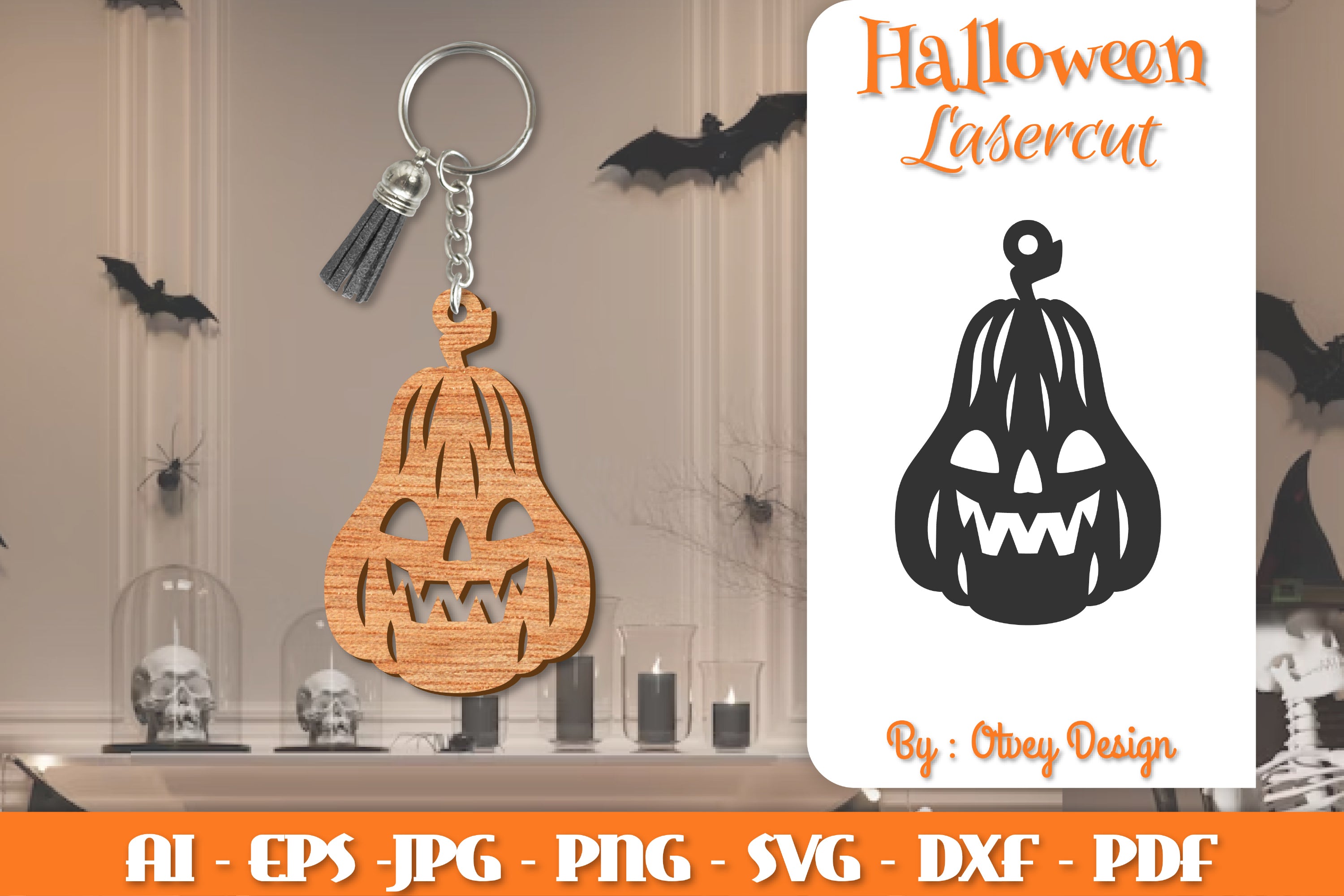 Keychain Halloween Lasercut SVG Bundle 234 - CraftNest - Digital Crafting and Art