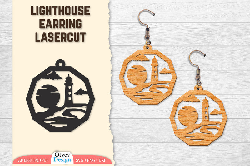 Lighthouse Earring Lasercut SVG Bundle 73 - CraftNest - Digital Crafting and Art