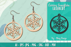 Snowflake Earring Lasercut SVG Bundle 98 - CraftNest - Digital Crafting and Art