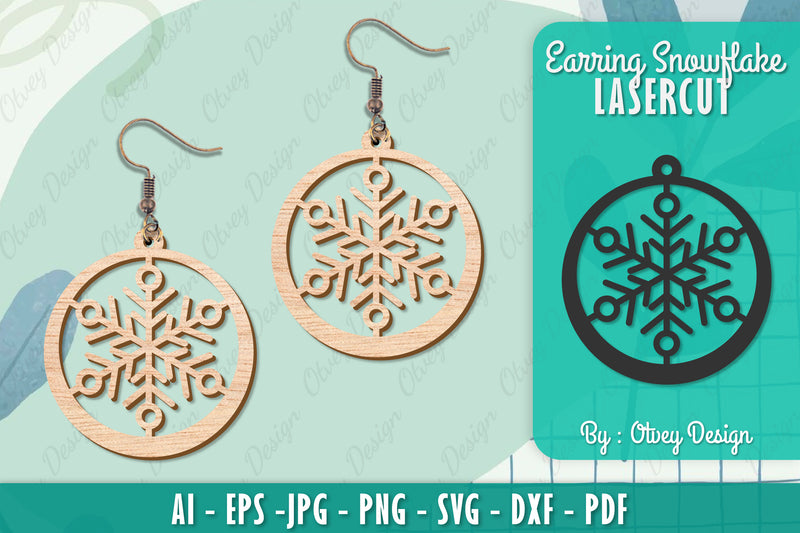Snowflake Earring Lasercut SVG Bundle 98 - CraftNest - Digital Crafting and Art