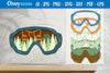 Mountain Scene Goggles Layered Lasercut SVG Bundle