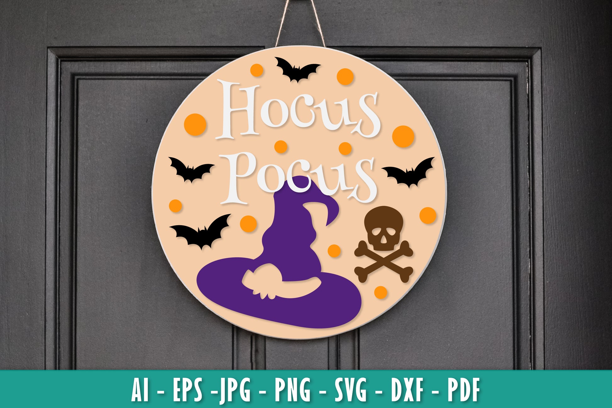 Halloween Round Wall Hanger Decoration SVG Bundle 2 - CraftNest - Digital Crafting and Art