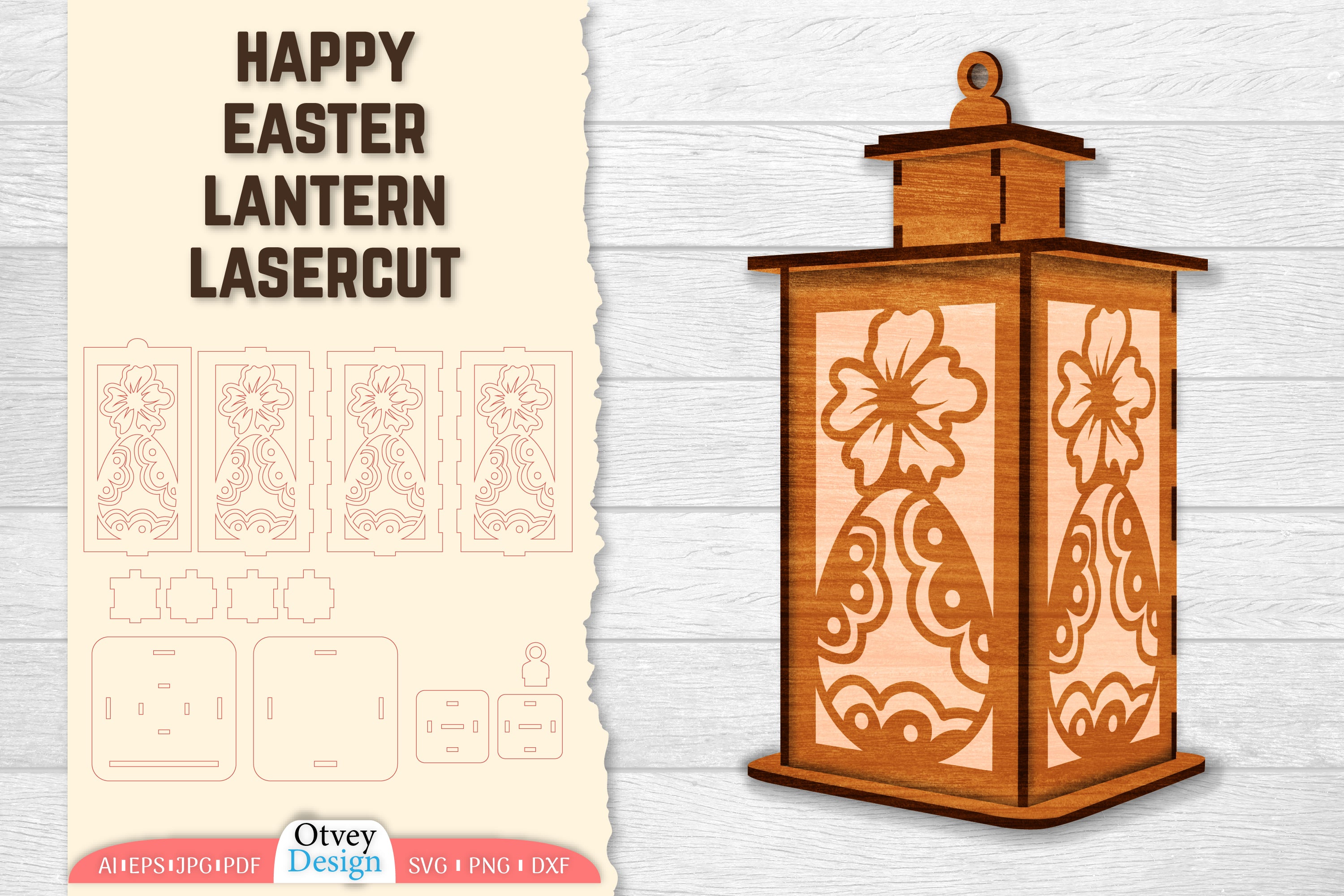 Happy Easter Lantern Lasercut SVG Bundle 2 - CraftNest - Digital Crafting and Art