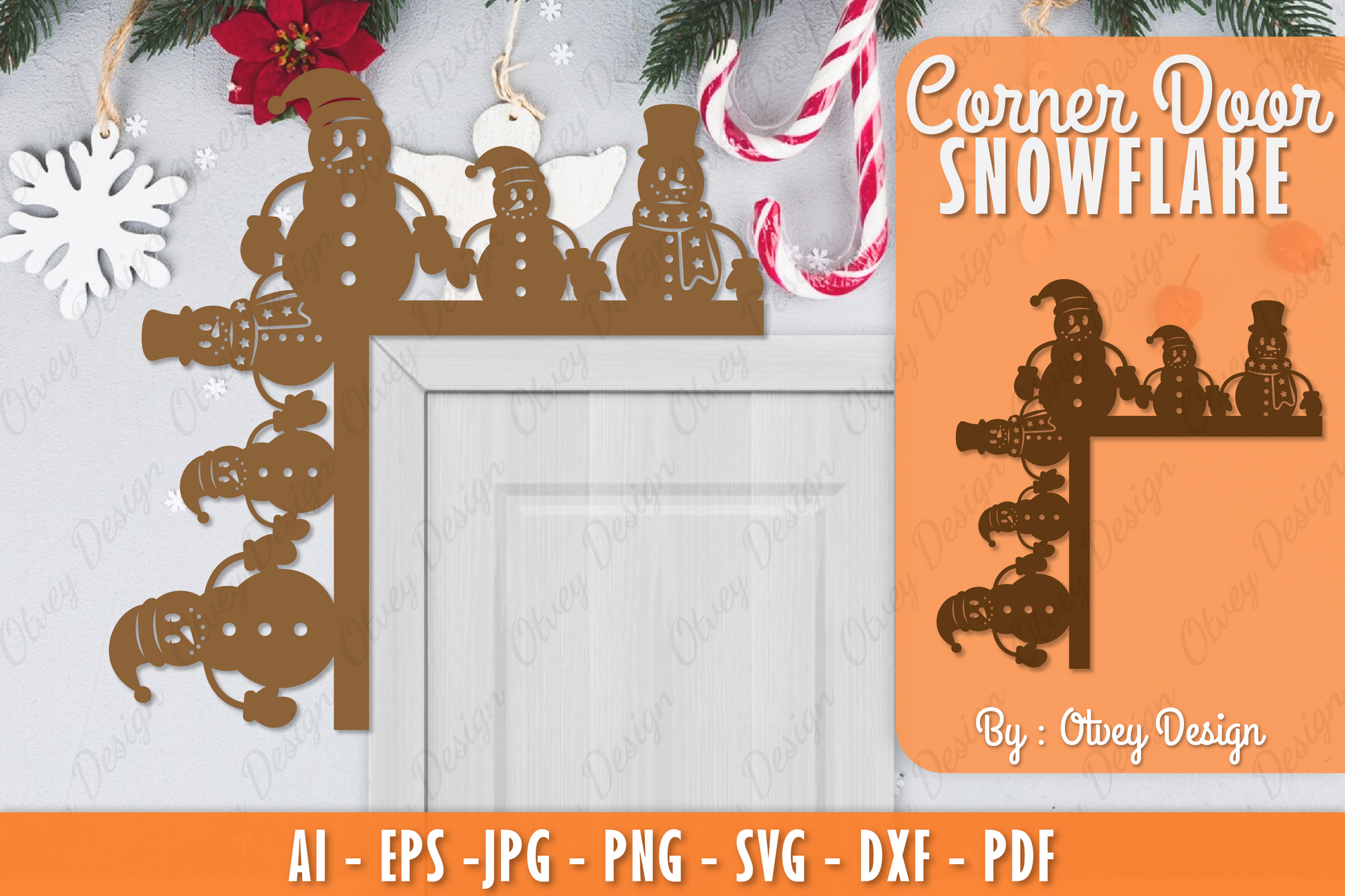 Snowman Door Corner Lasercut SVG Bundle 2 - CraftNest - Digital Crafting and Art