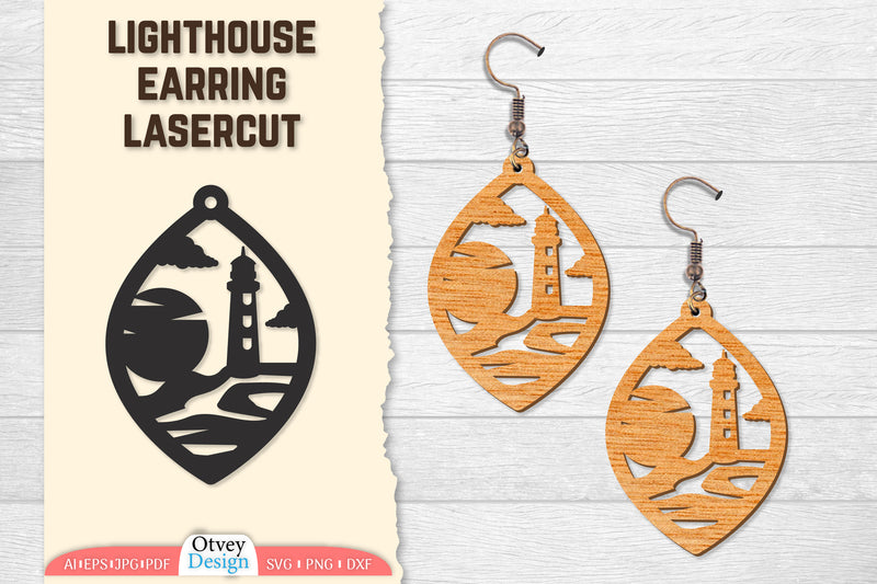 Lighthouse Earring Lasercut SVG Bundle 26 - CraftNest - Digital Crafting and Art