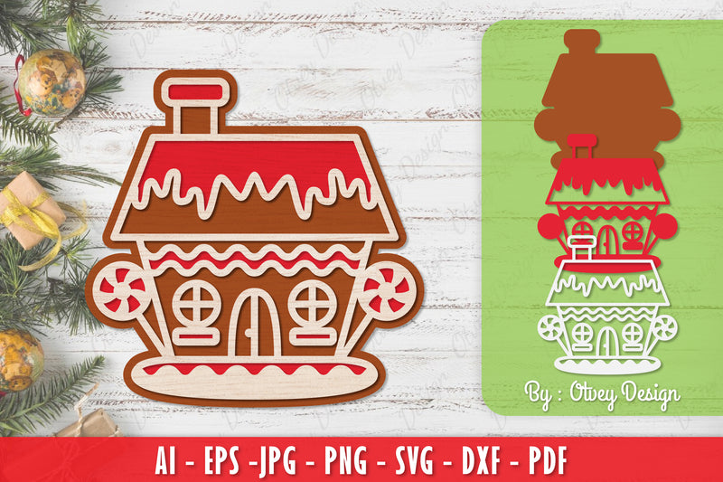 Gingerbread House Laser Cut SVG Bundle - Merry Christmas - CraftNest - Digital Crafting and Art