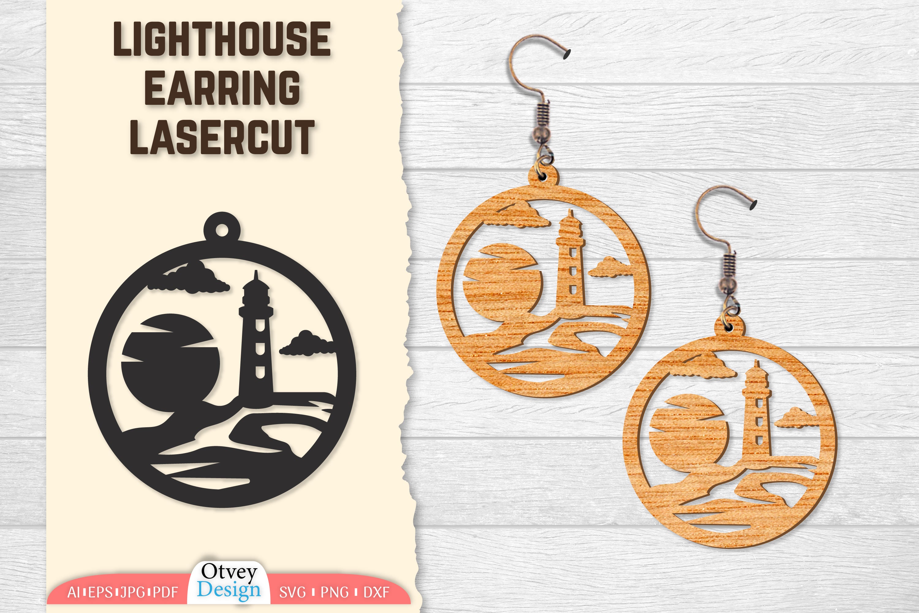 Lighthouse Earring Lasercut SVG Bundle 14 - CraftNest - Digital Crafting and Art