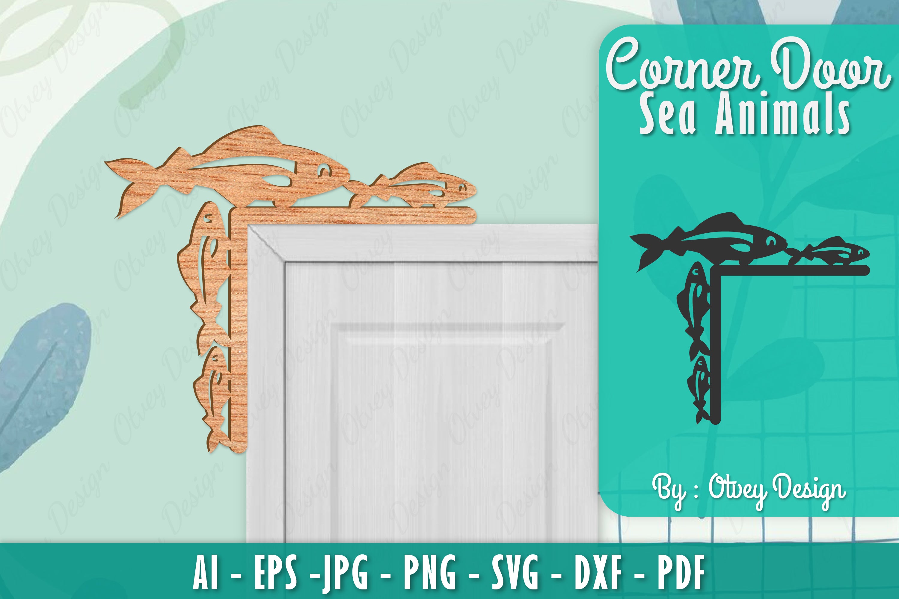 Sea Animals Door Corner Decoration SVG Bundle 11 - CraftNest - Digital Crafting and Art