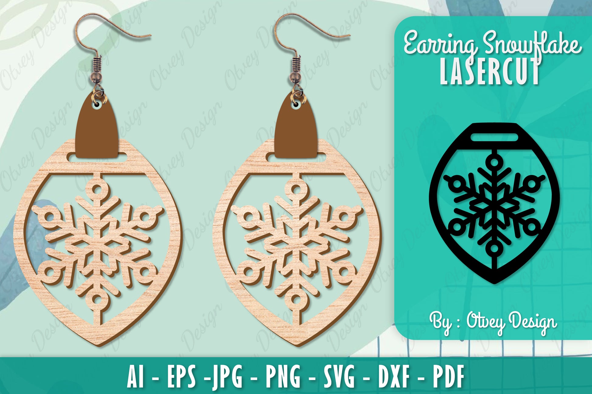 Snowflake Earring Lasercut SVG Bundle 146 - CraftNest - Digital Crafting and Art