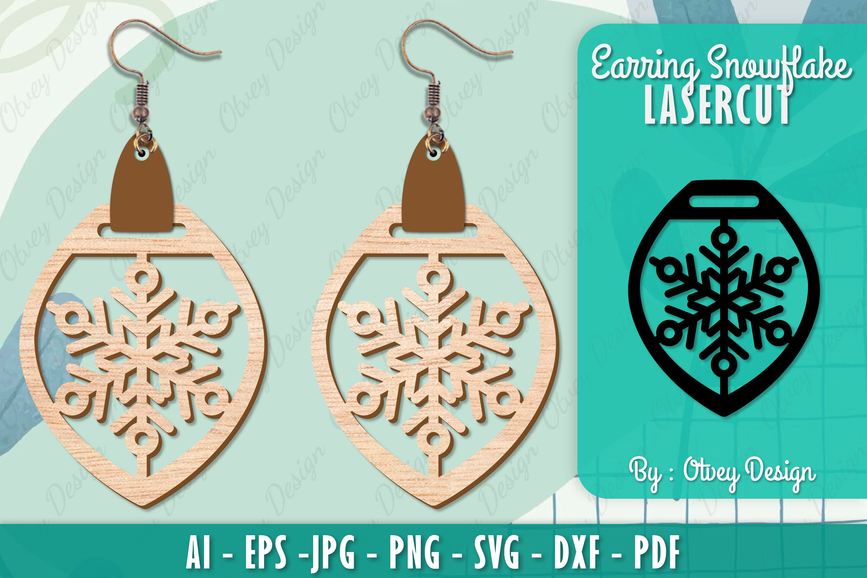 Snowflake Earring Lasercut SVG Bundle 146 - CraftNest - Digital Crafting and Art