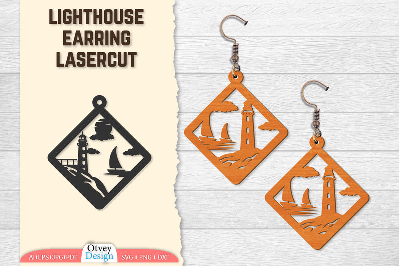 Lighthouse Earring Lasercut SVG Bundle 3 - CraftNest - Digital Crafting and Art