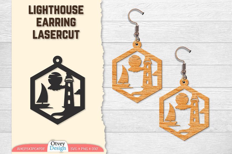 Lighthouse Earring Lasercut SVG Bundle 63 - CraftNest - Digital Crafting and Art