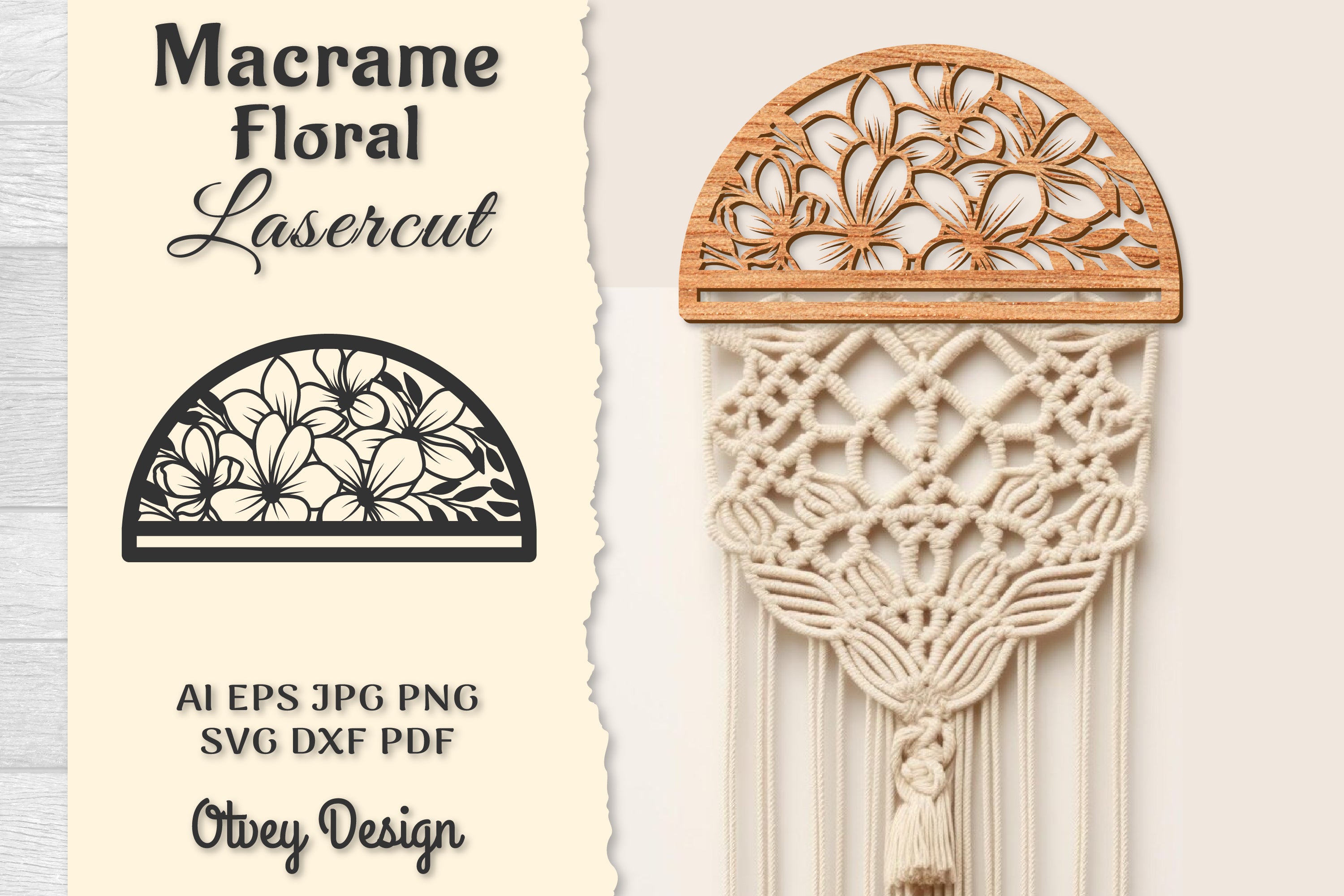 Macrame Frame Floral Lasercut SVG Bundle 11 - CraftNest - Digital Crafting and Art