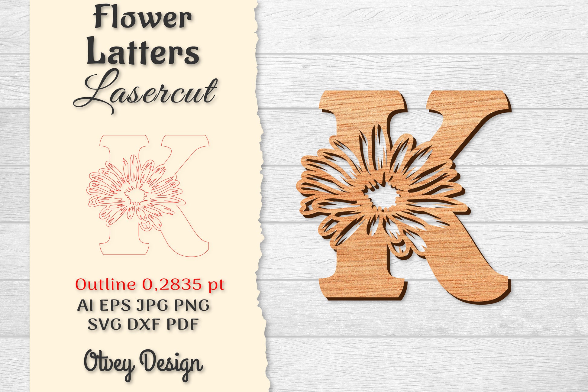 Flower Letters Laser Cut SVG Bundle 9 - CraftNest - Digital Crafting and Art
