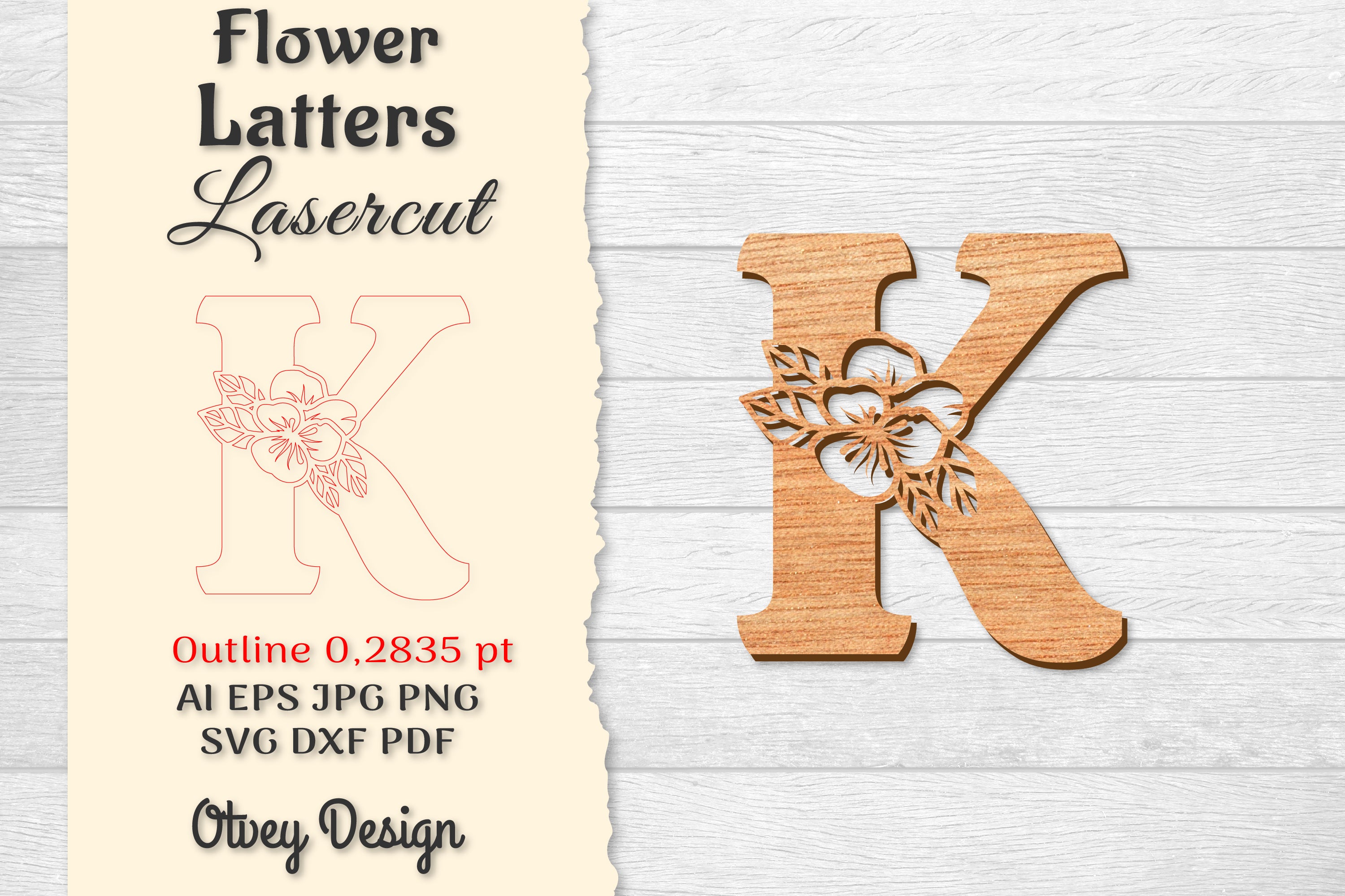 Flower Letters Laser Cut File SVG Bundle 85 - CraftNest - Digital Crafting and Art