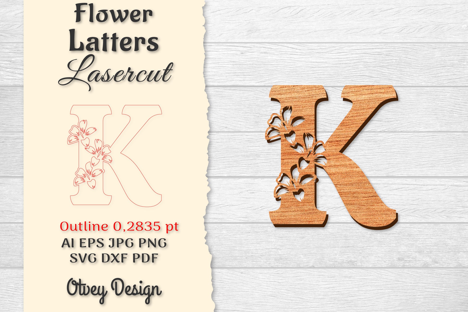 Flower Letters Laser Cut File SVG Bundle 124 - CraftNest - Digital Crafting and Art
